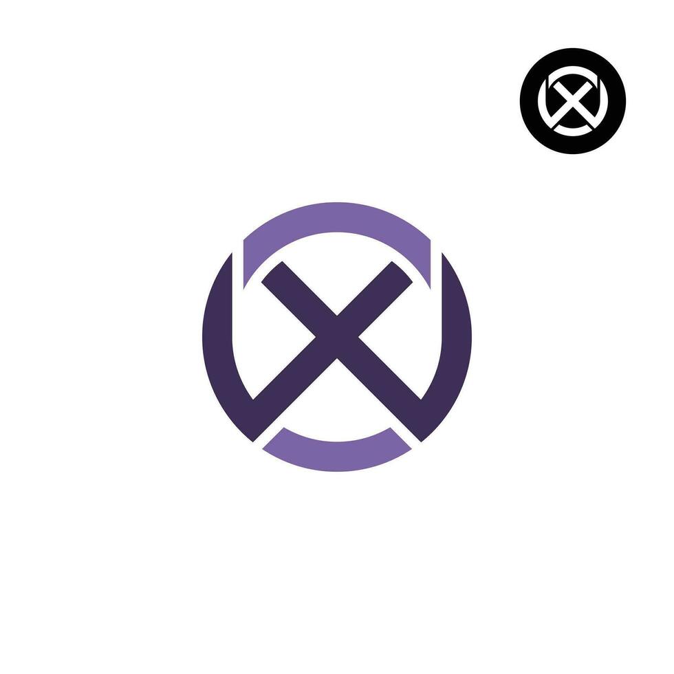 Letter XW WX Circle Bold logo design vector