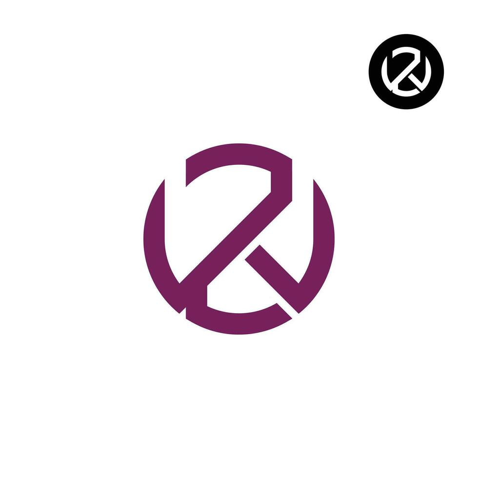 Letter ZW WZ Circle Bold logo design vector