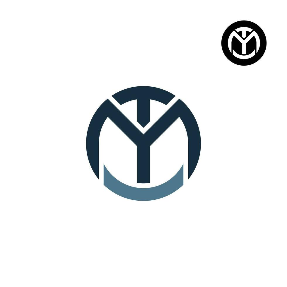 Letter MT TM Circle Bold logo design vector