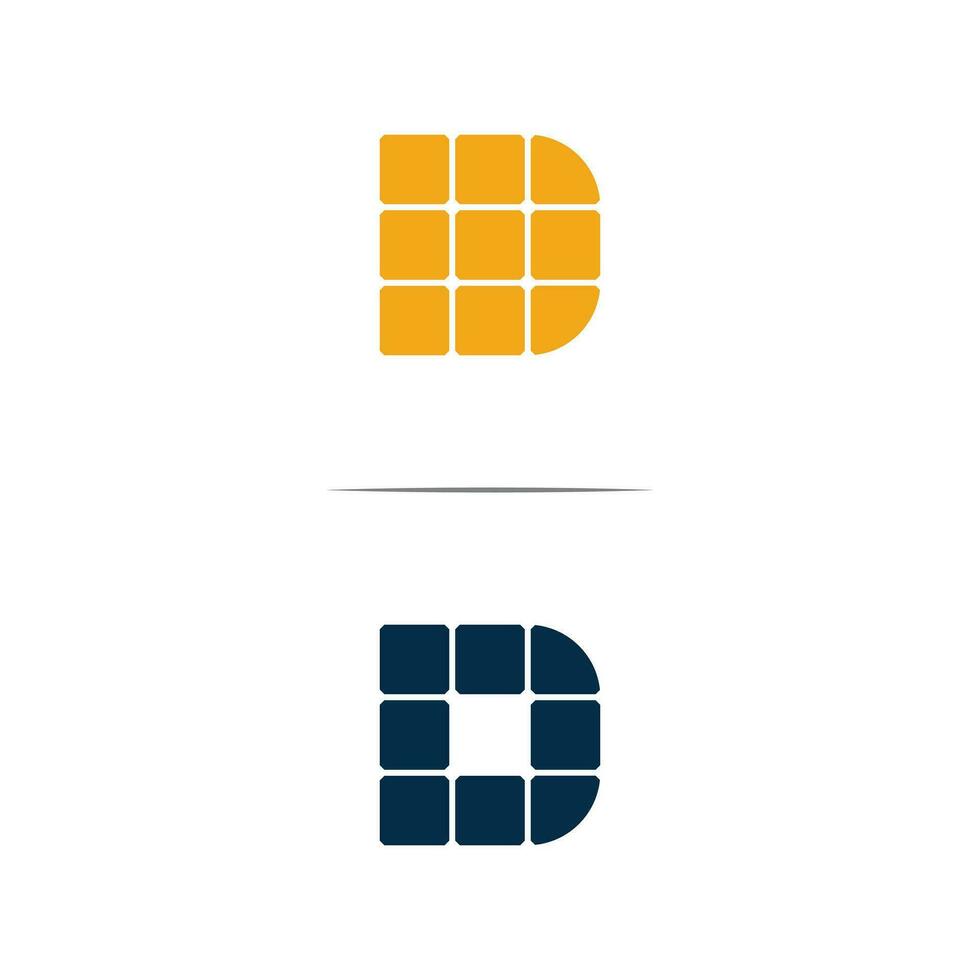 Letter D Solar panel logo design vector