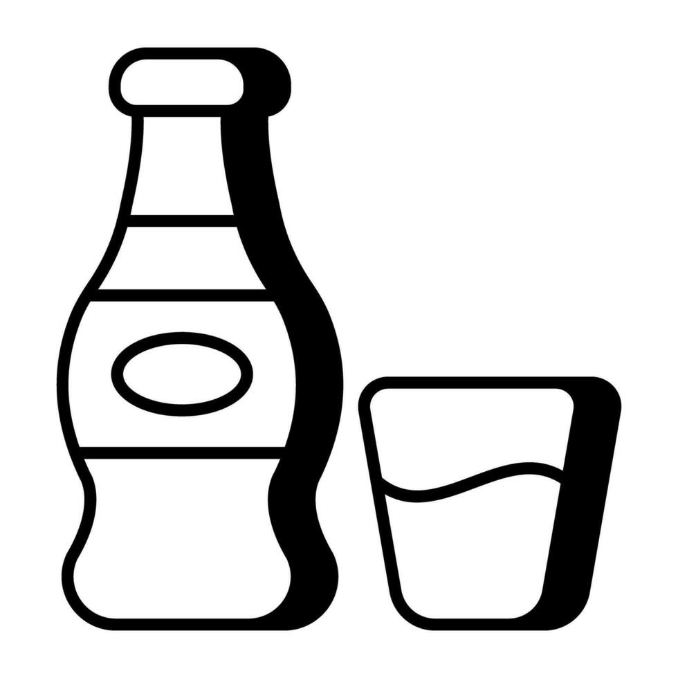 icono de diseño moderno de botella de vino vector