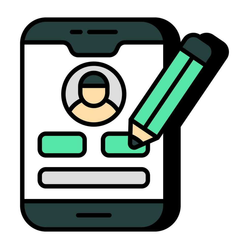 Trendy vector design of edit profile