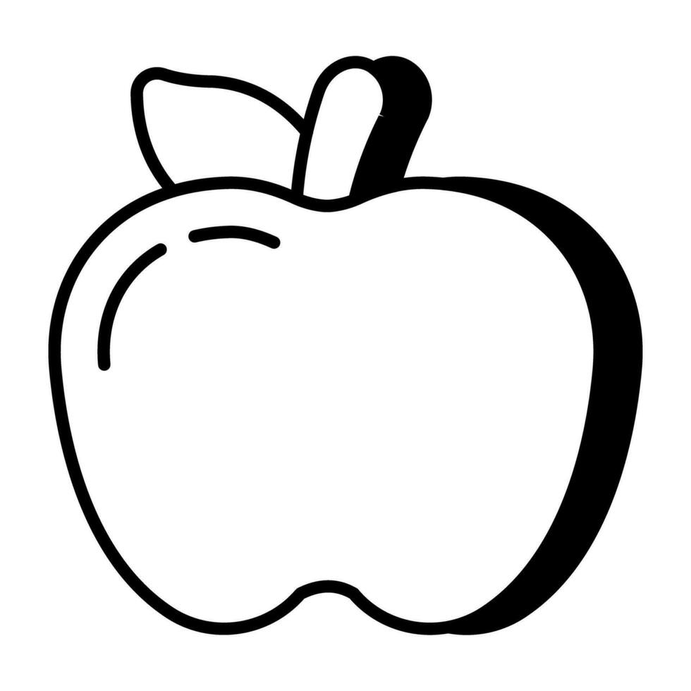 A flat design icon of apple vector