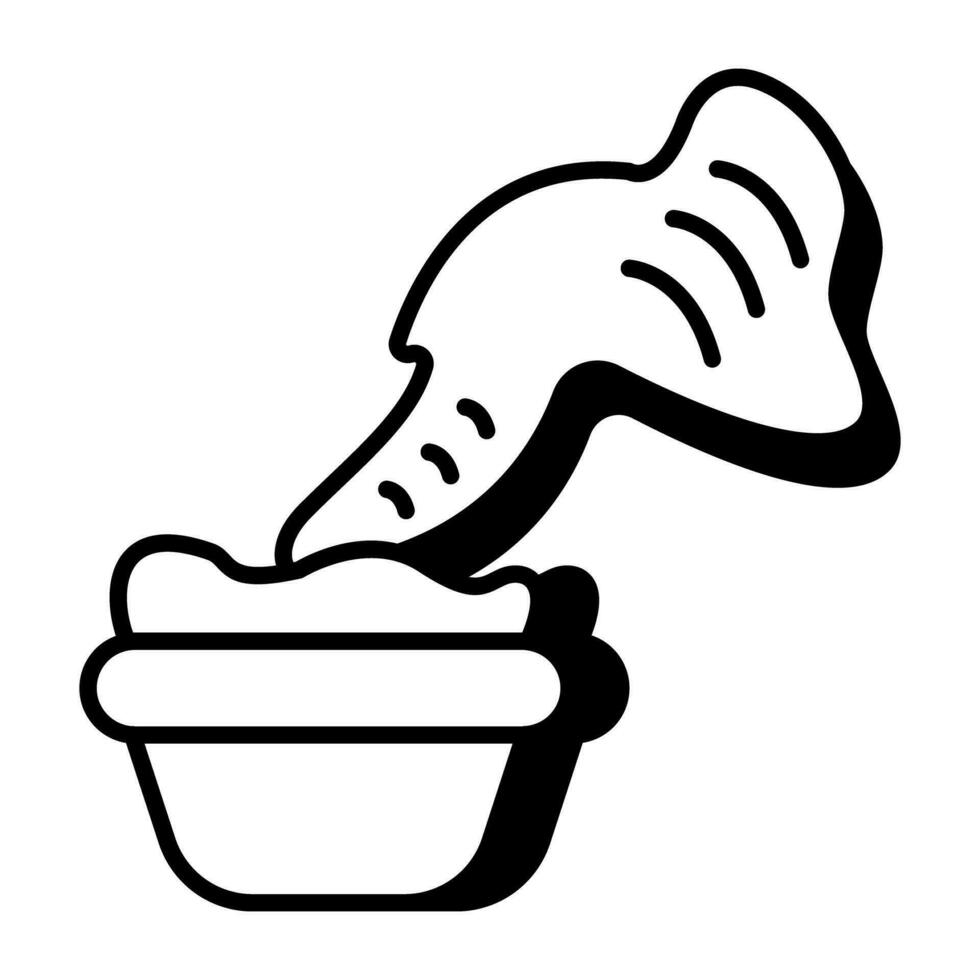 Vector design of fries dipping