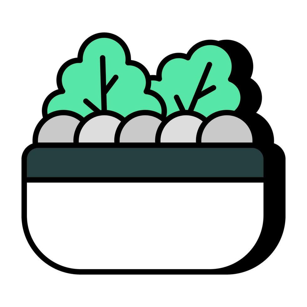 A creative design icon of salad bowl vector