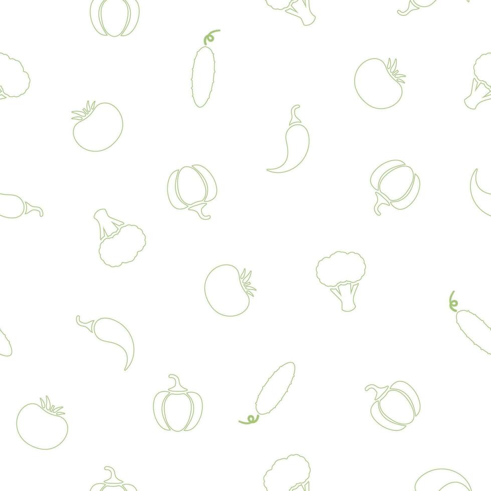 Vector pattern with icons of vegetables vector illustration