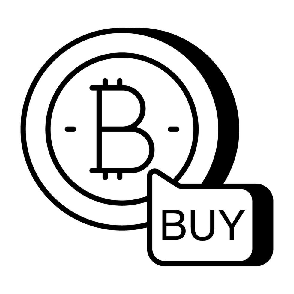 Creative design icon of buy bitcoin vector