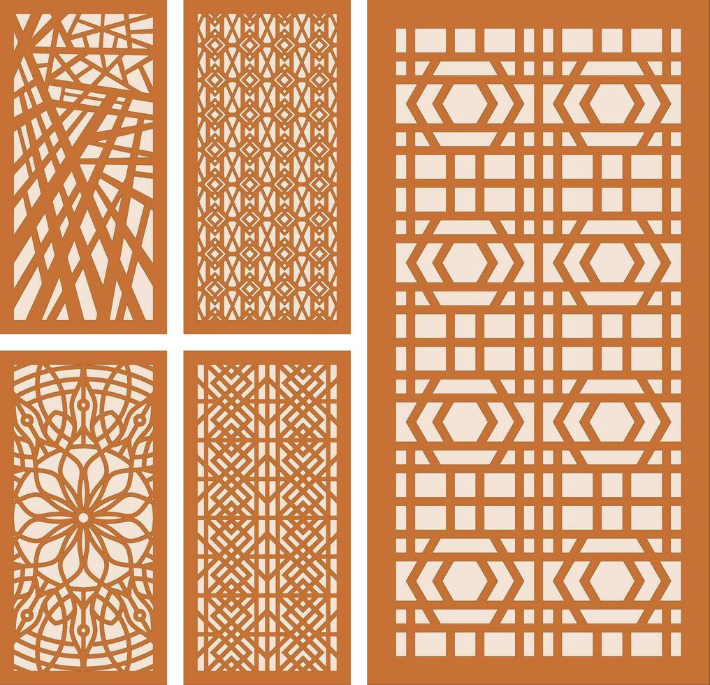 Simple Vector Pattern for Laser Cutting, Decoration, and Ornament. Metal design, wood carving, vector