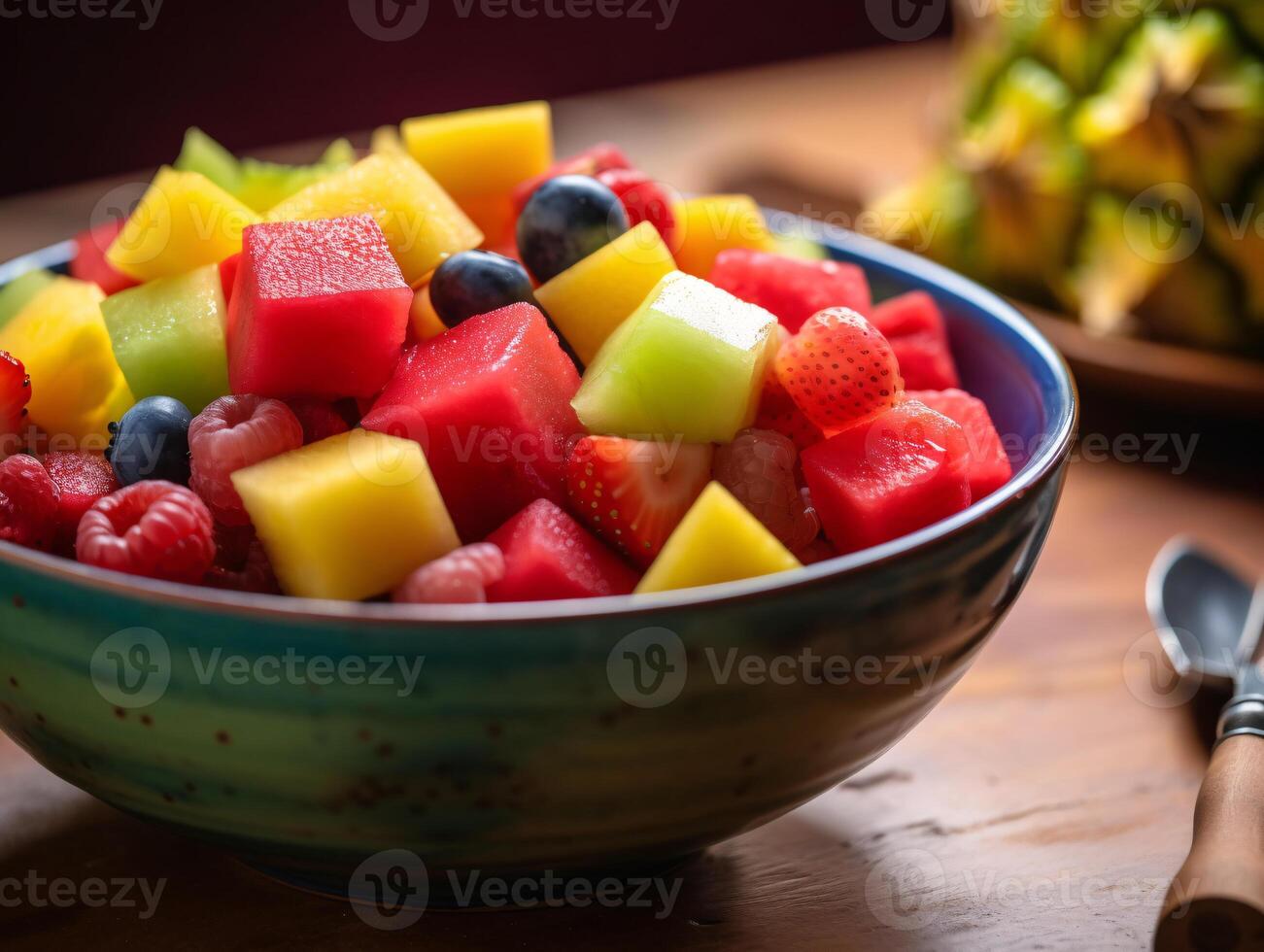 Tropical Temptation - A Close-Up of a Luscious Fruit Salad - photo