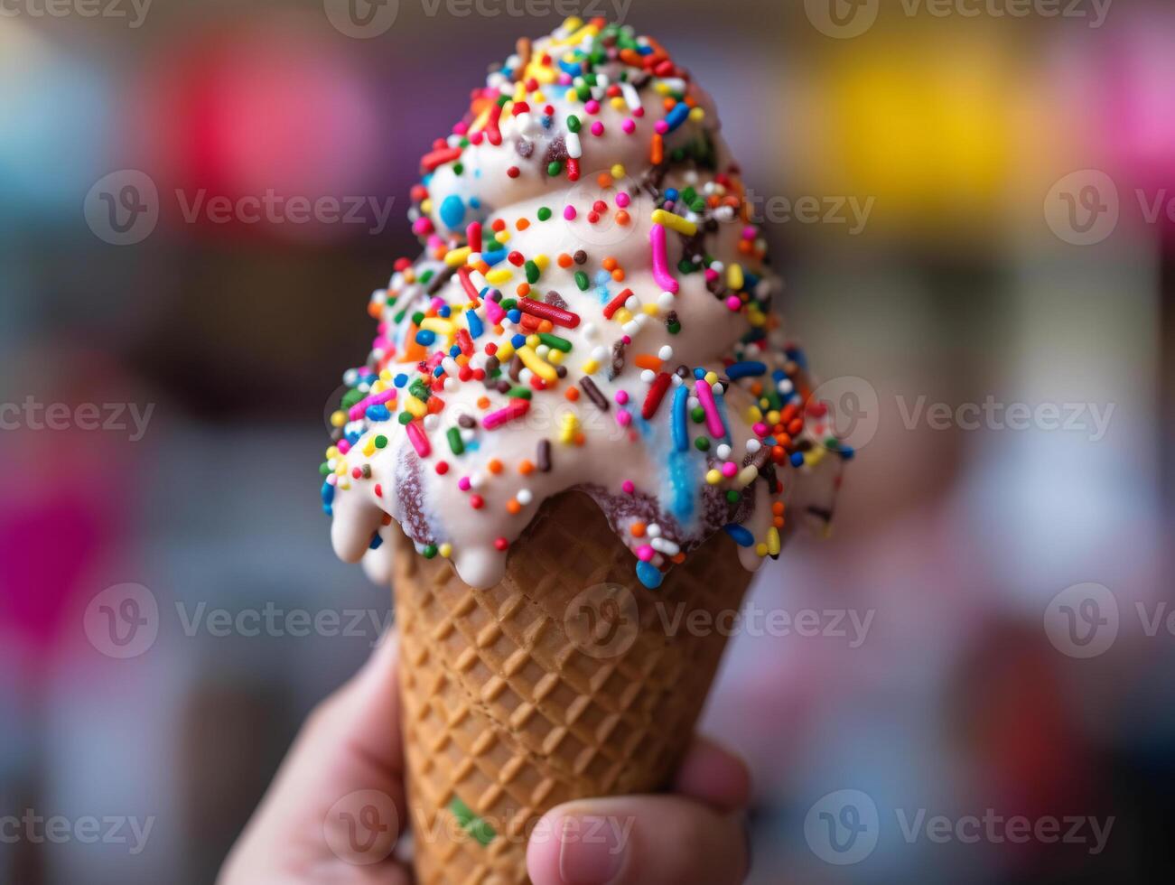 Sweet Summer Delight - Capturing the Creamy Texture and Vibrant Colors of Melting Ice Cream - photo