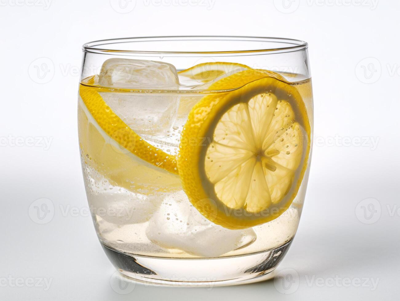 Quench Your Thirst - A Close-Up of a Lemonade Glass on a Hot Day - AI generated photo