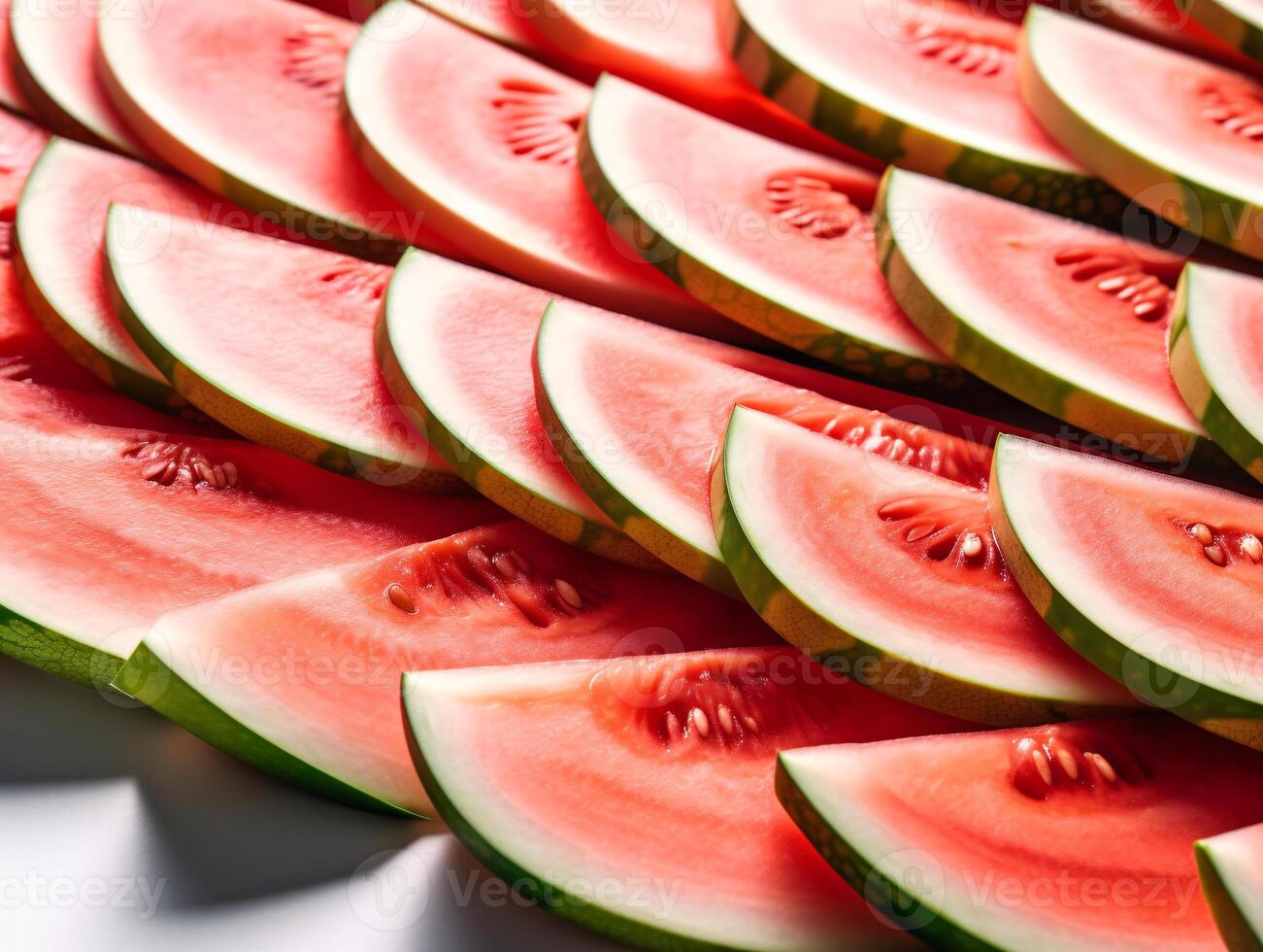 Minimalist Watermelon Slices on White Background - Graphic Shapes, Patterns, Clean, Modern, Playful - photo