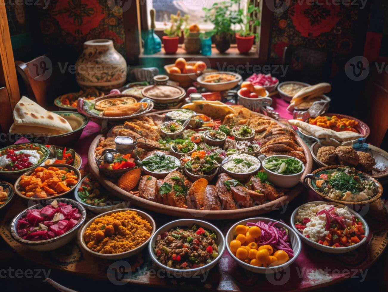 un vibrante banquete para el Sentidos - explorador el mundo de mezze platos - ai generado foto