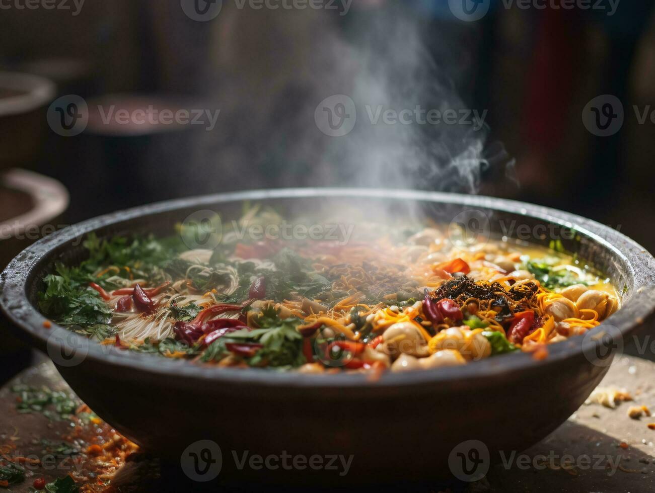 A Vibrant Snapshot of Vietnamese Cuisine - A Close-Up of Pho - AI generated photo