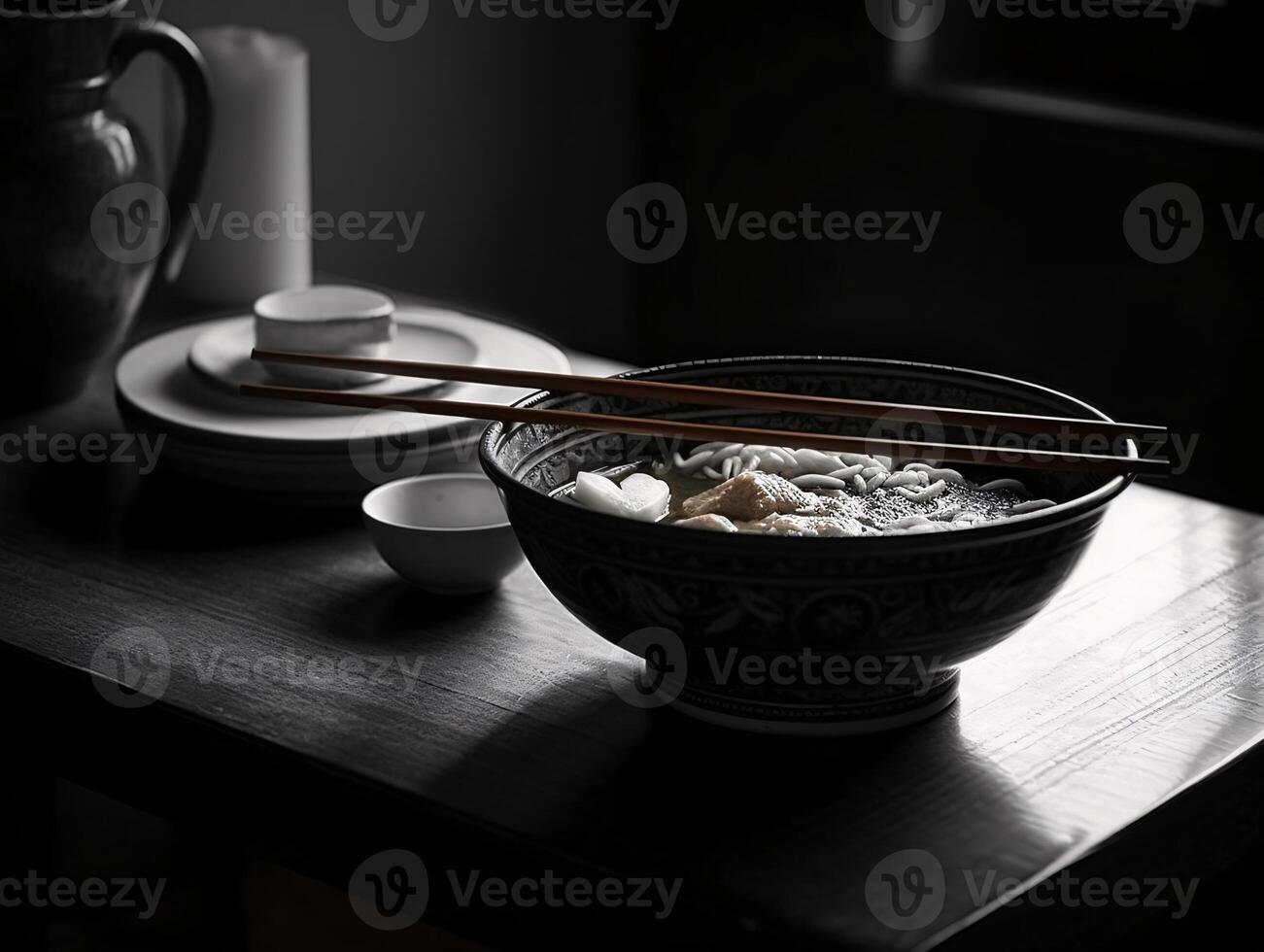 The Art of Solitude - A Captivating Portrait of a Bowl of Ramen - photo