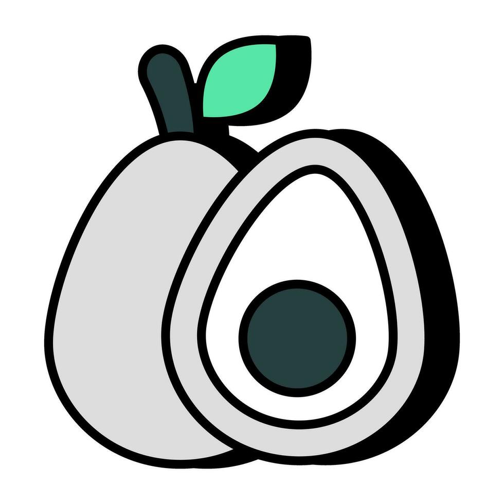 A beautiful design icon of avocado fruit vector