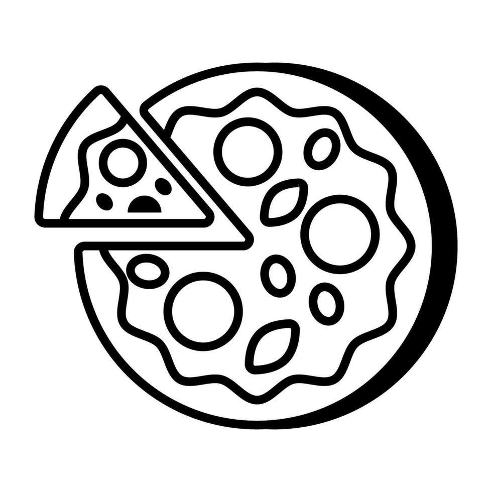 Editable design icon of pizza slice vector