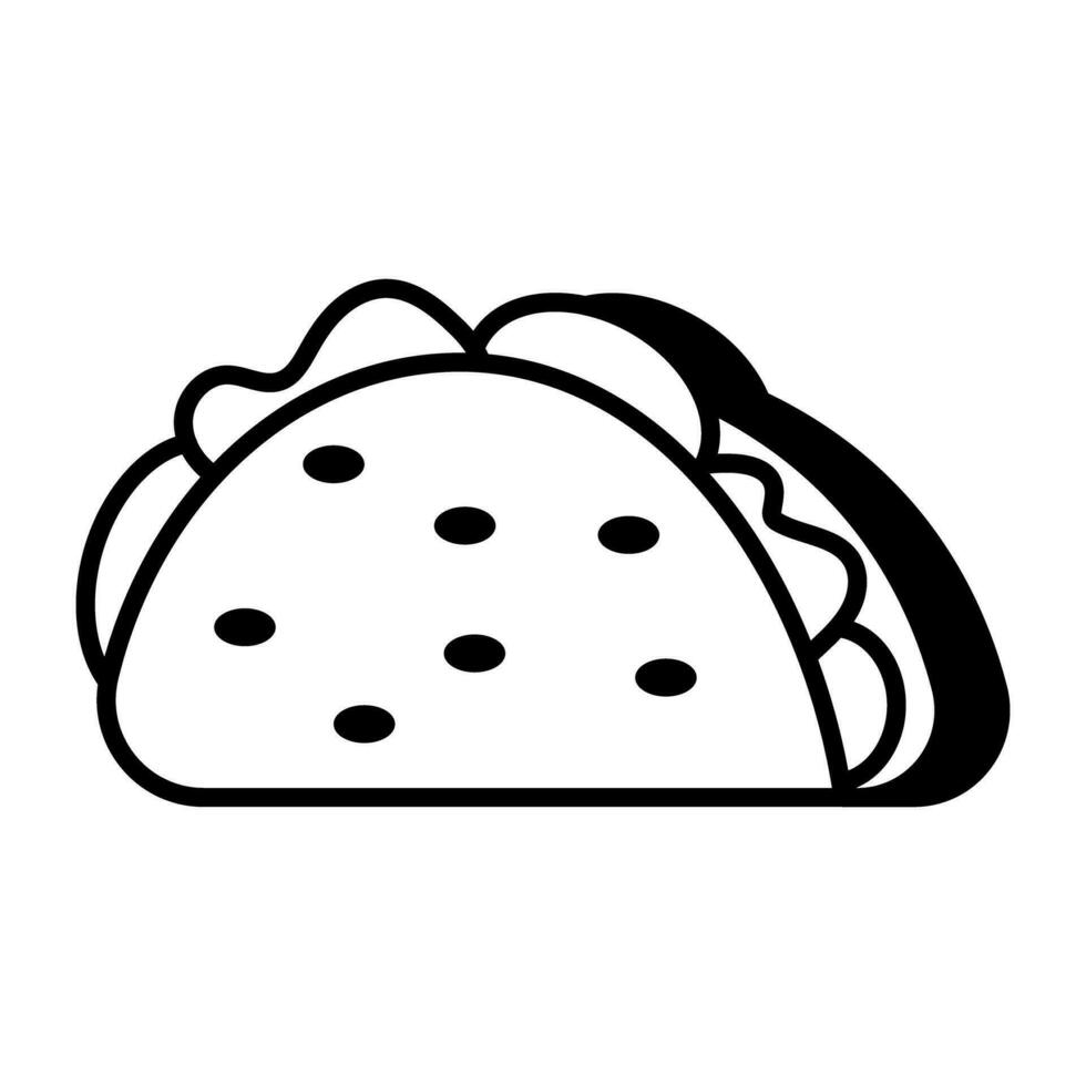 A mouth watering icon of taco vector