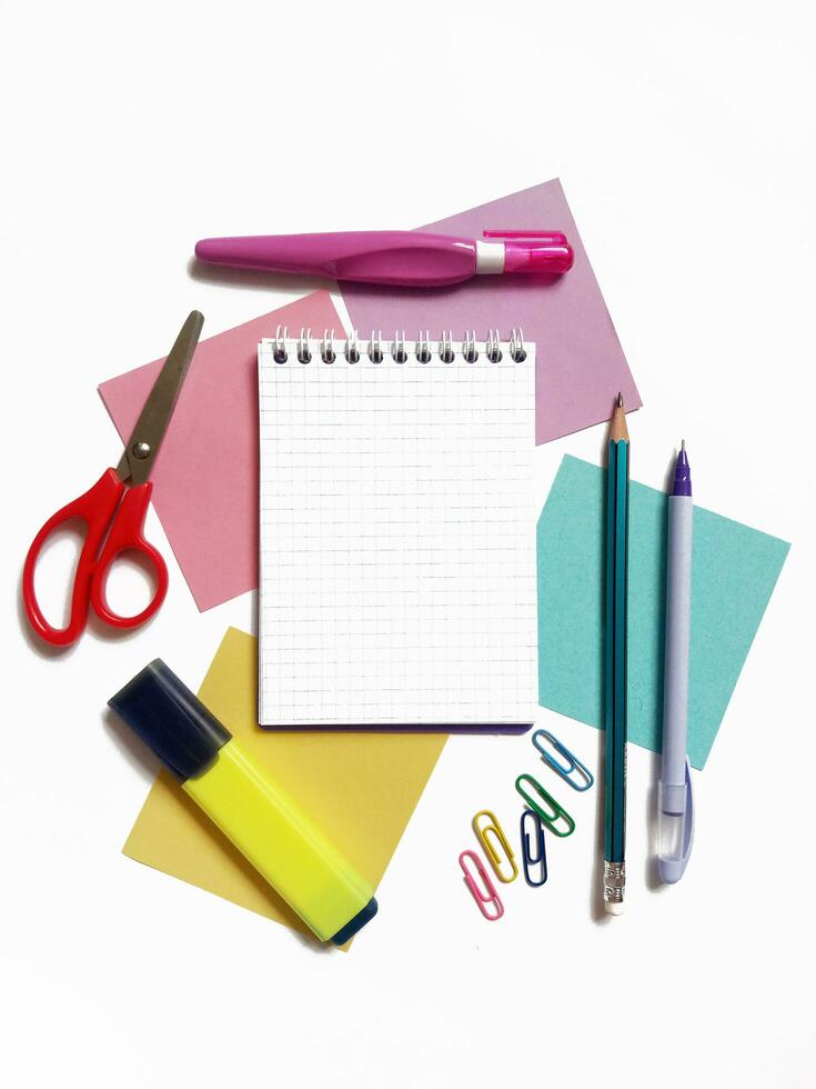 stationery for school and office, copyspace photo