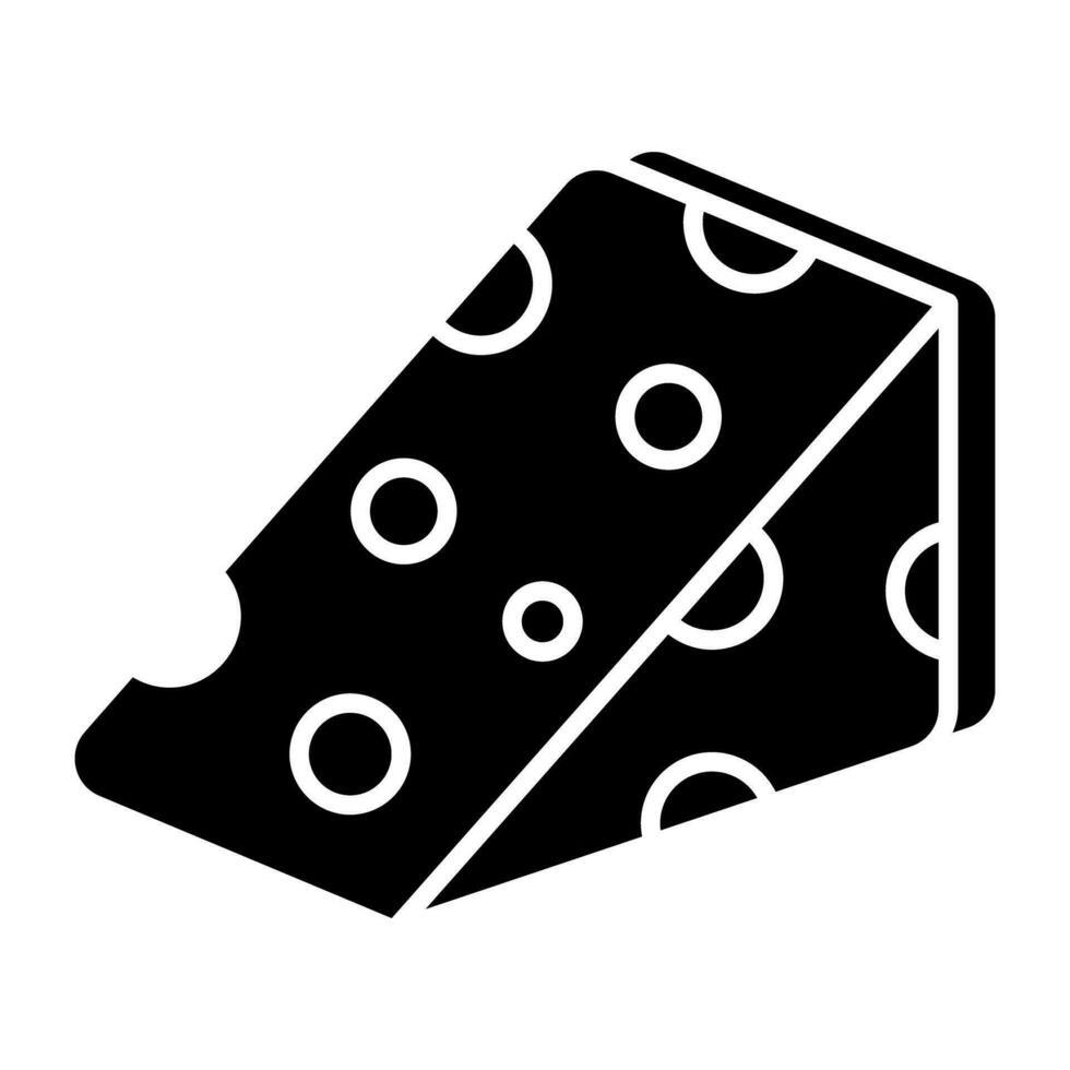 An icon design of cheese block vector