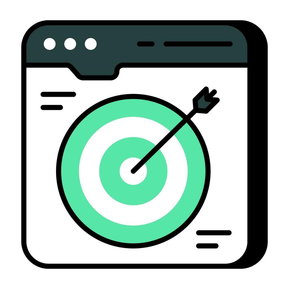 An editable design icon of target website vector