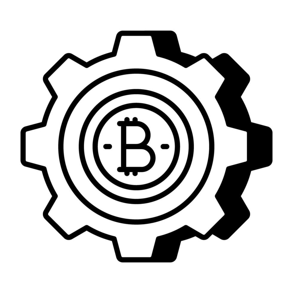 Perfecto diseño icono de bitcoin administración vector