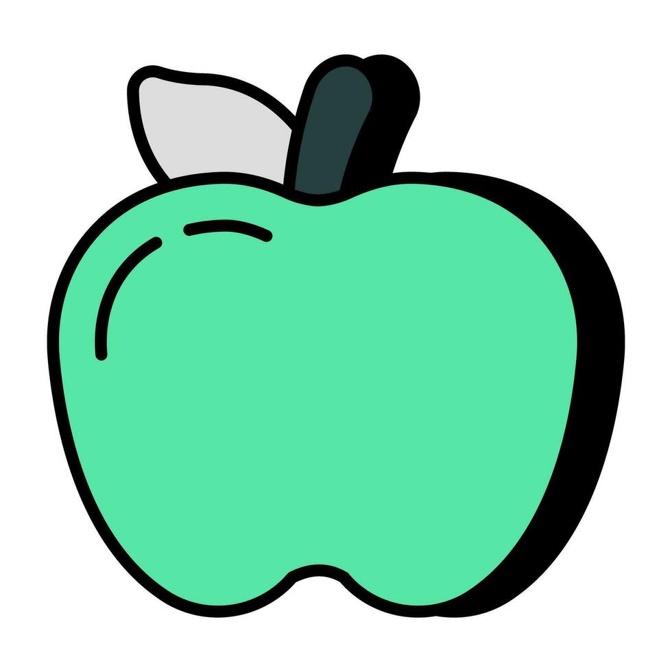 A flat design icon of apple vector
