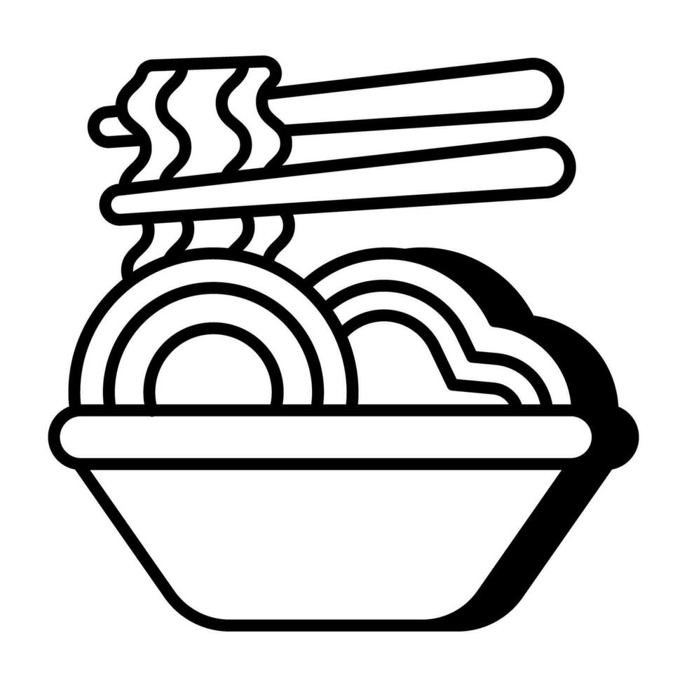 A yummy icon of pasta bowl vector