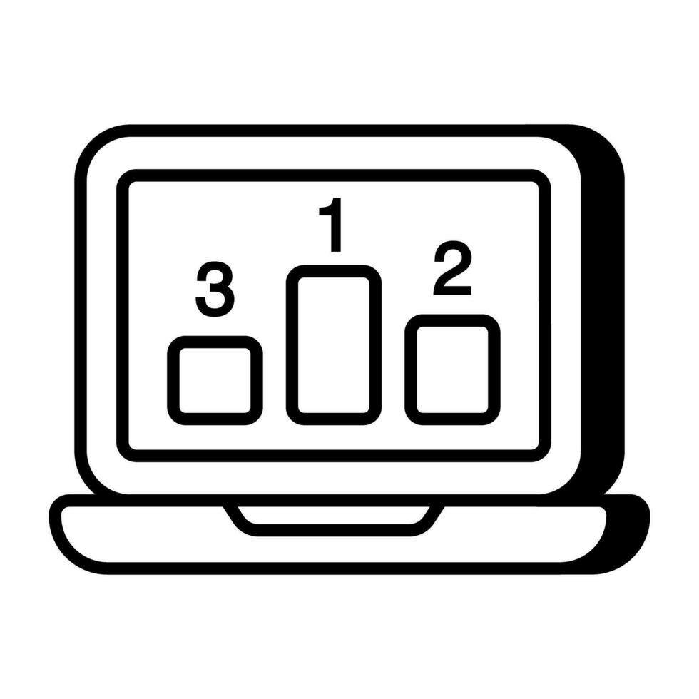 A flat design icon of website ranking vector