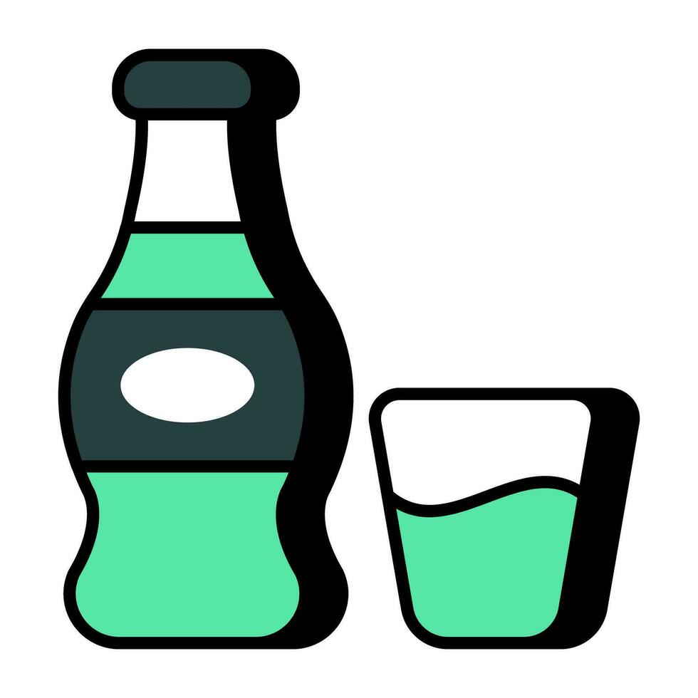 icono de diseño moderno de botella de vino vector