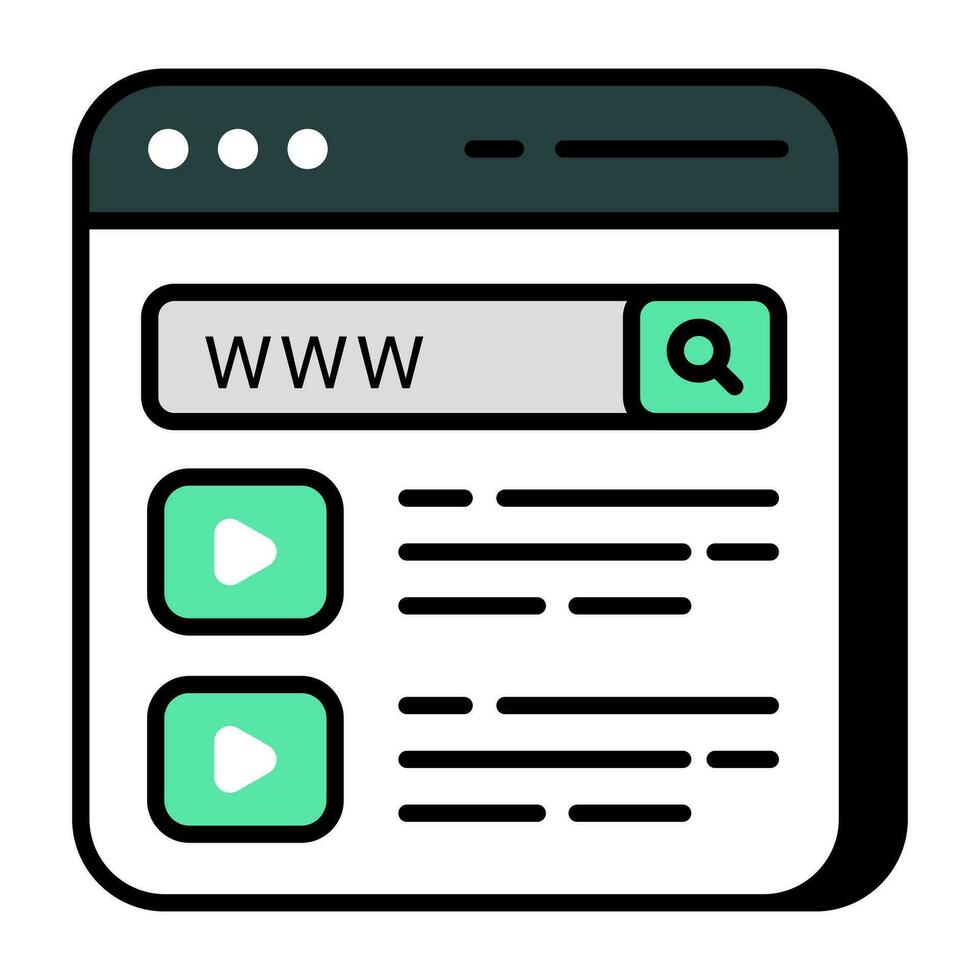 A flat design icon of search box vector