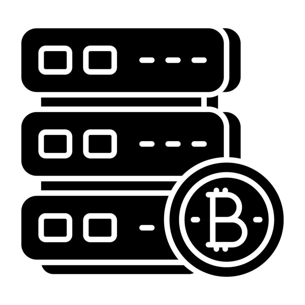 creativo diseño icono de bitcoin servidor vector