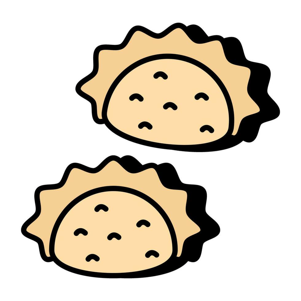 A mouth watering icon of taco vector
