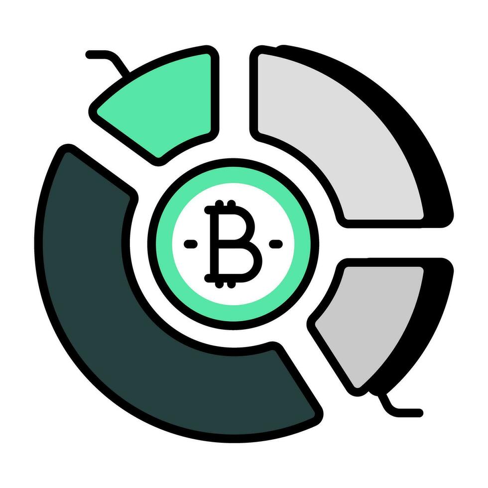 Premium download icon of bitcoin analytics vector