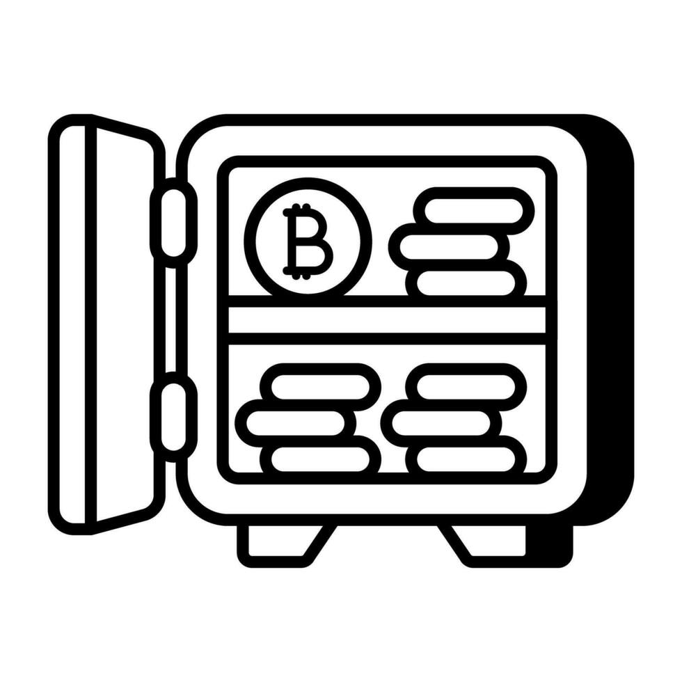 Perfect design icon of bitcoin vault vector