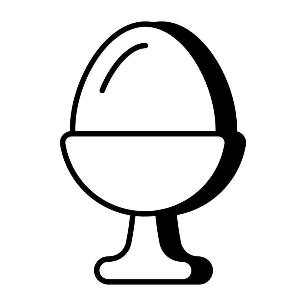 Boiled egg icon, editable vector