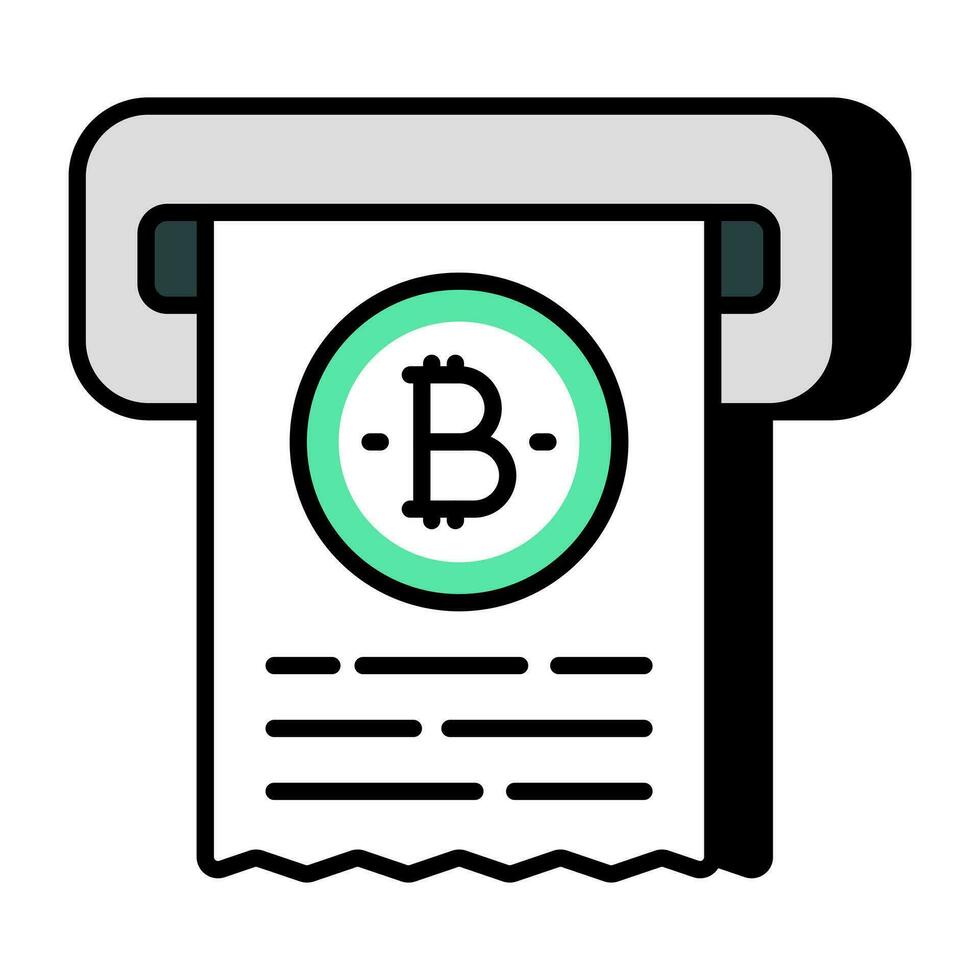 Creative design icon of bitcoin invoice vector