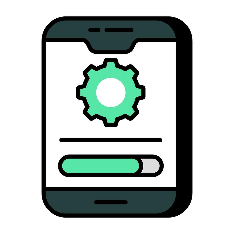 An icon design of mobile installation vector