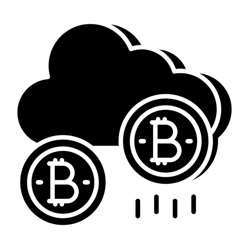 un Perfecto diseño icono de nube bitcoin vector