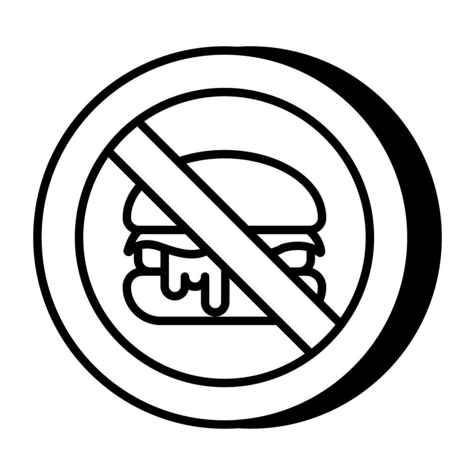 Modern design icon of no burger vector