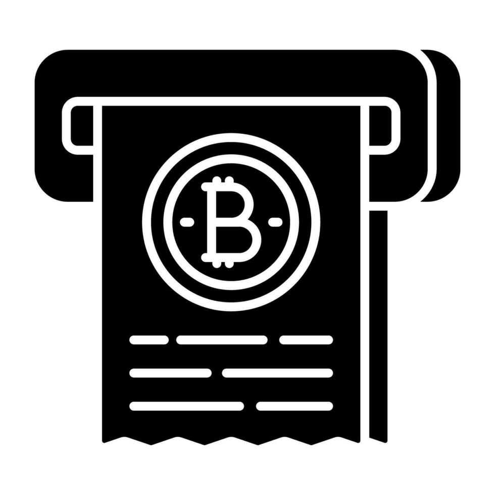 Creative design icon of bitcoin invoice vector