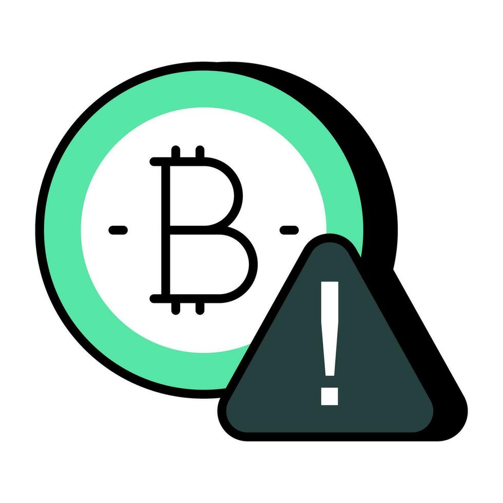 Vector design of bitcoin warning