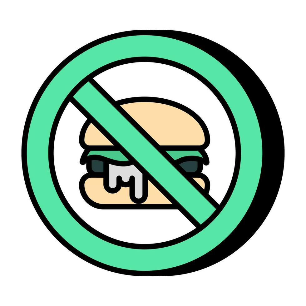 Modern design icon of no burger vector