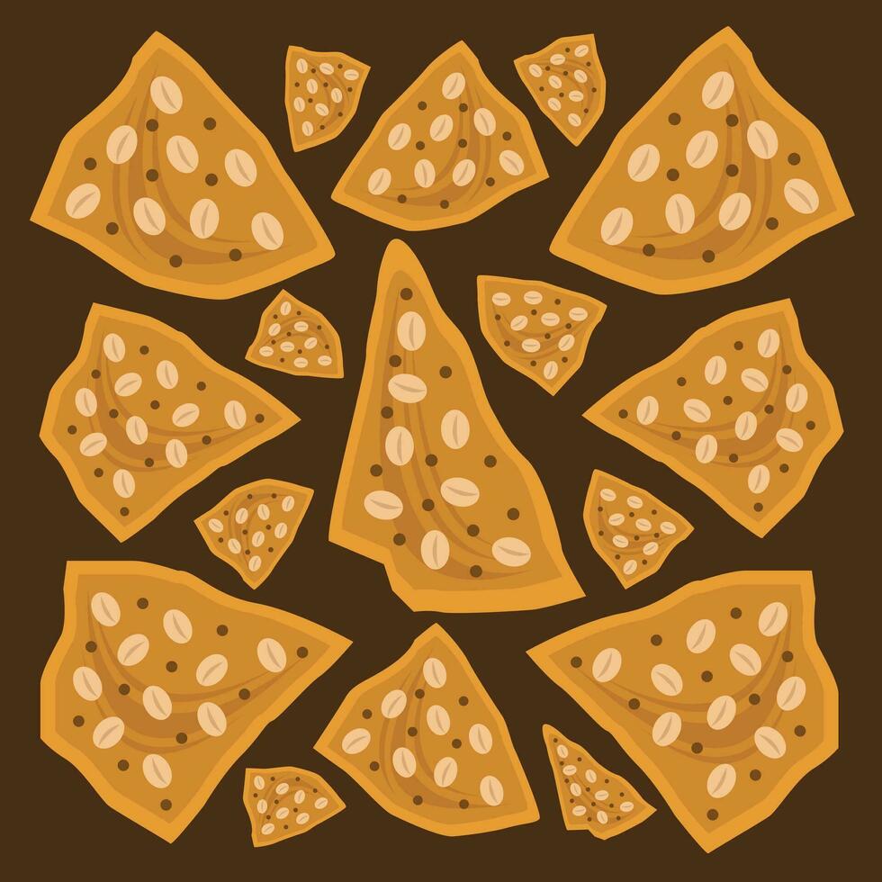 Nut brittle candy vector illustration for graphic design and decorative element