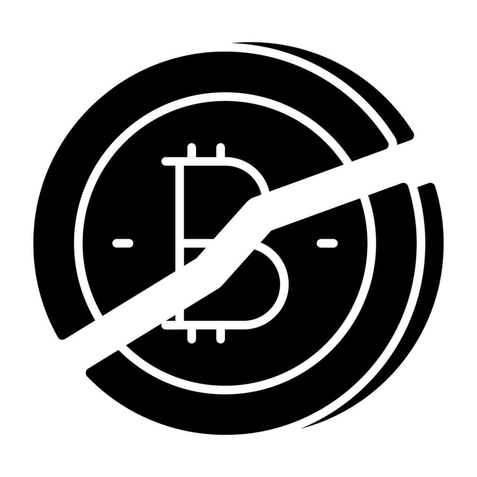 Creative design icon of bitcoin crash vector