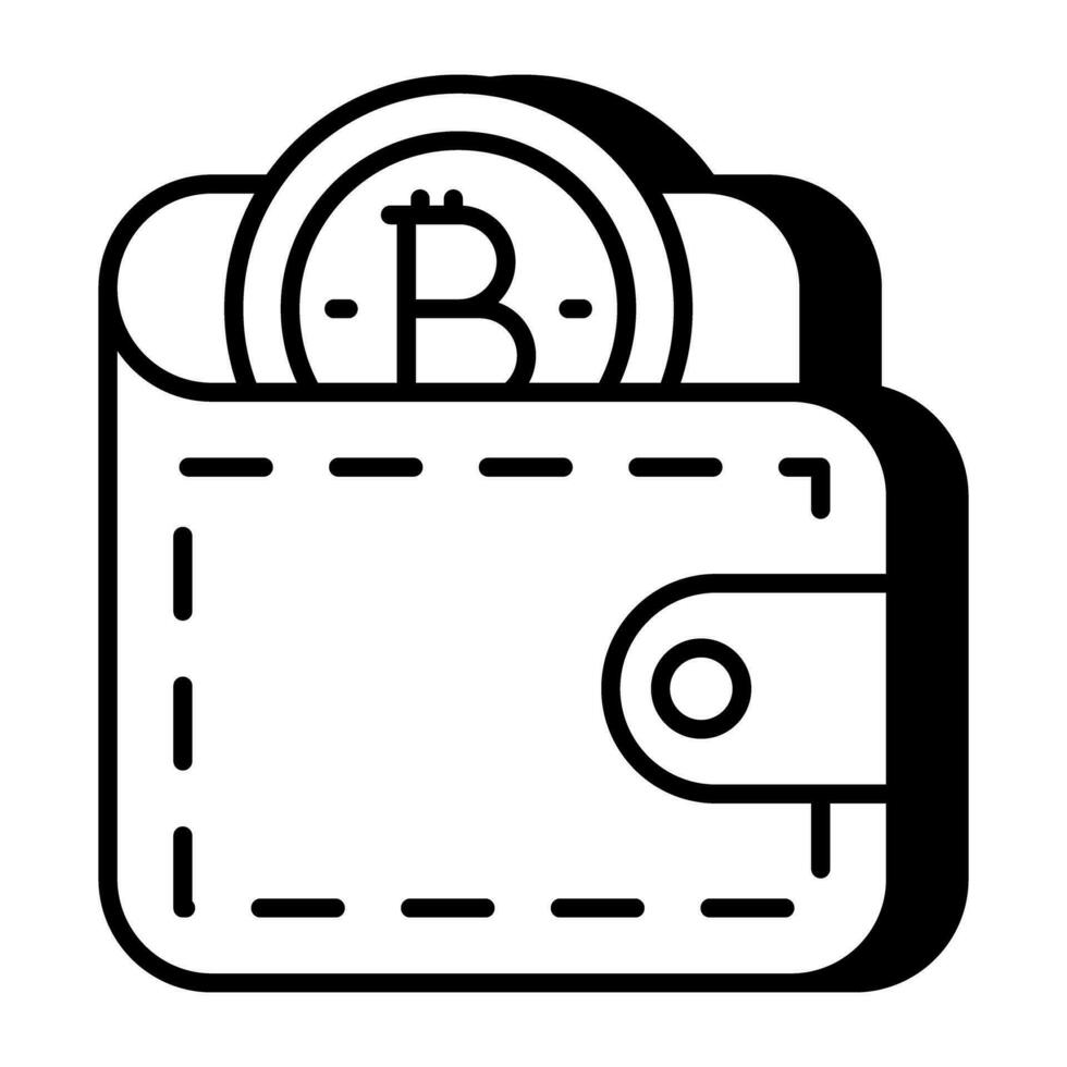 A unique design icon of bitcoin wallet vector