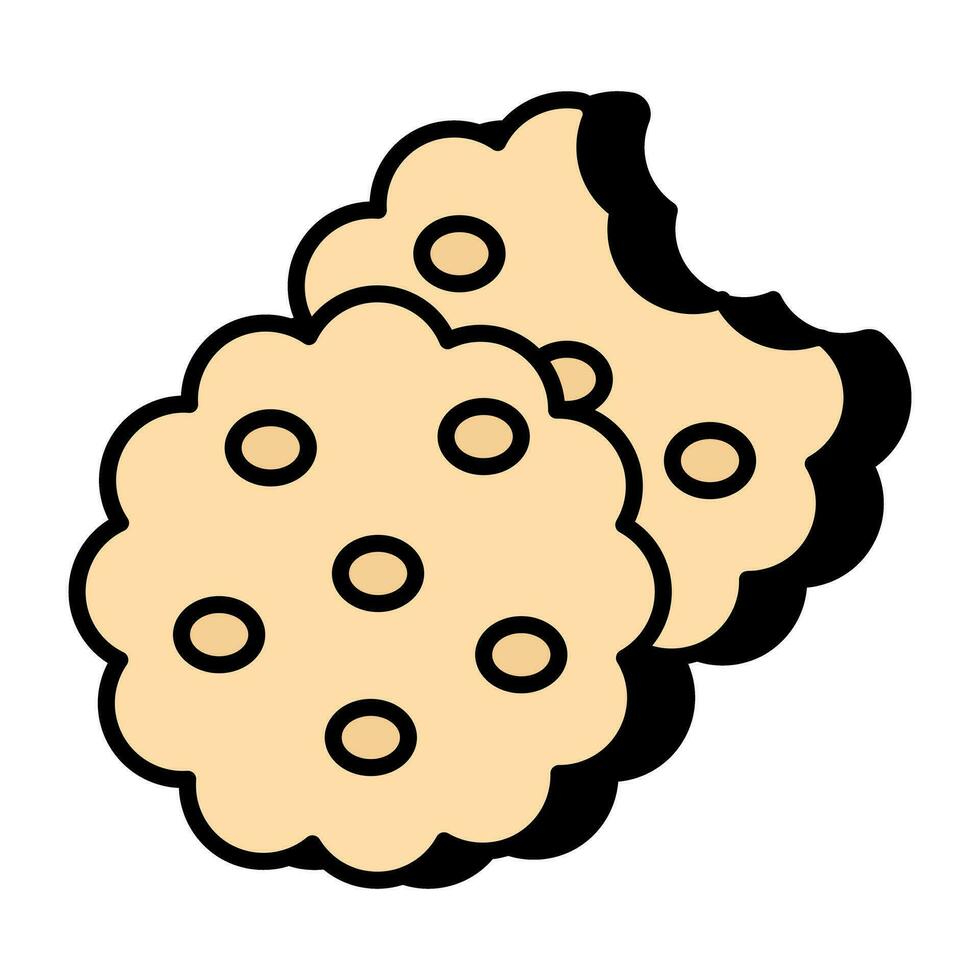 An editable design icon of biscuits vector
