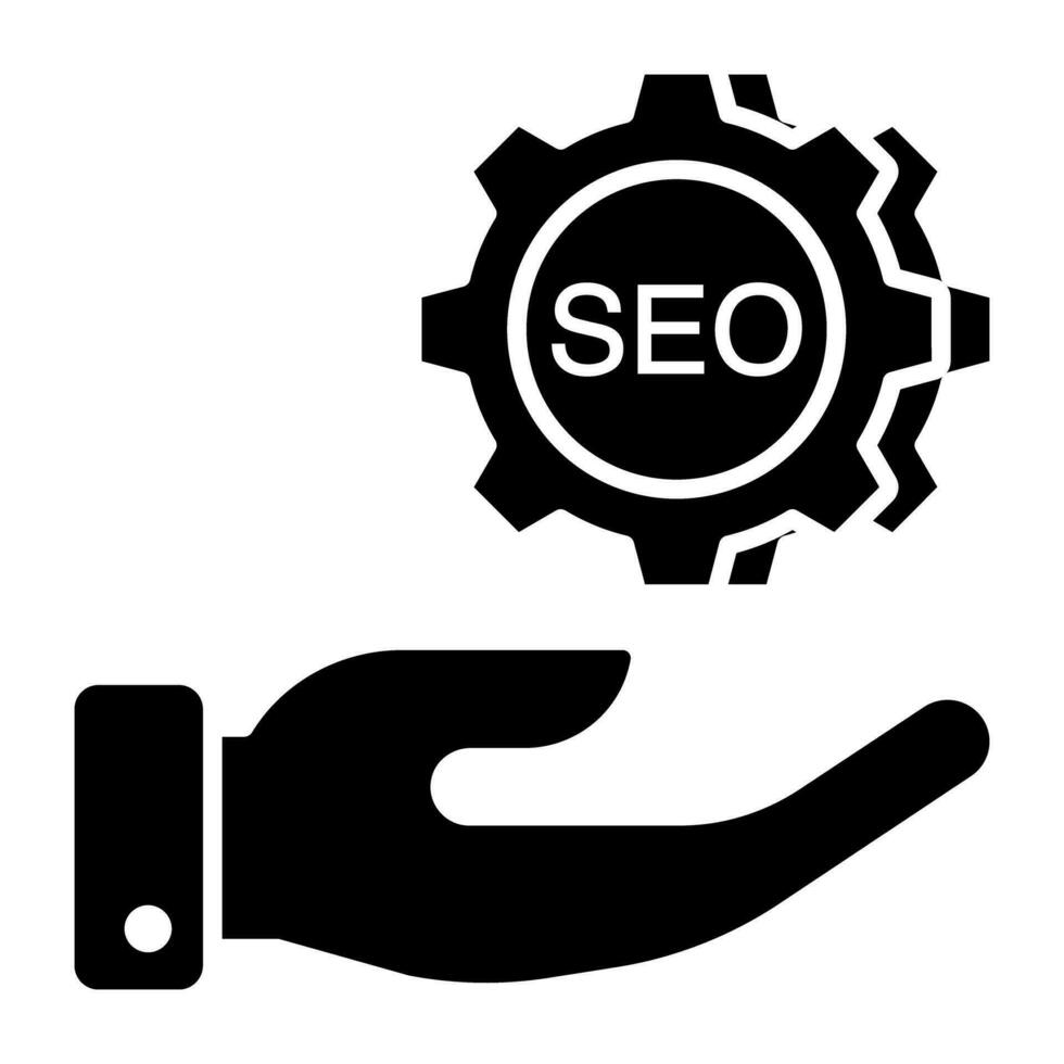 Conceptual solid design icon of search engine optimization vector