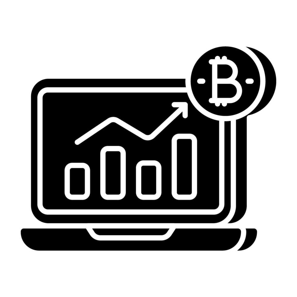 Trendy design icon of online bitcoin analytics vector