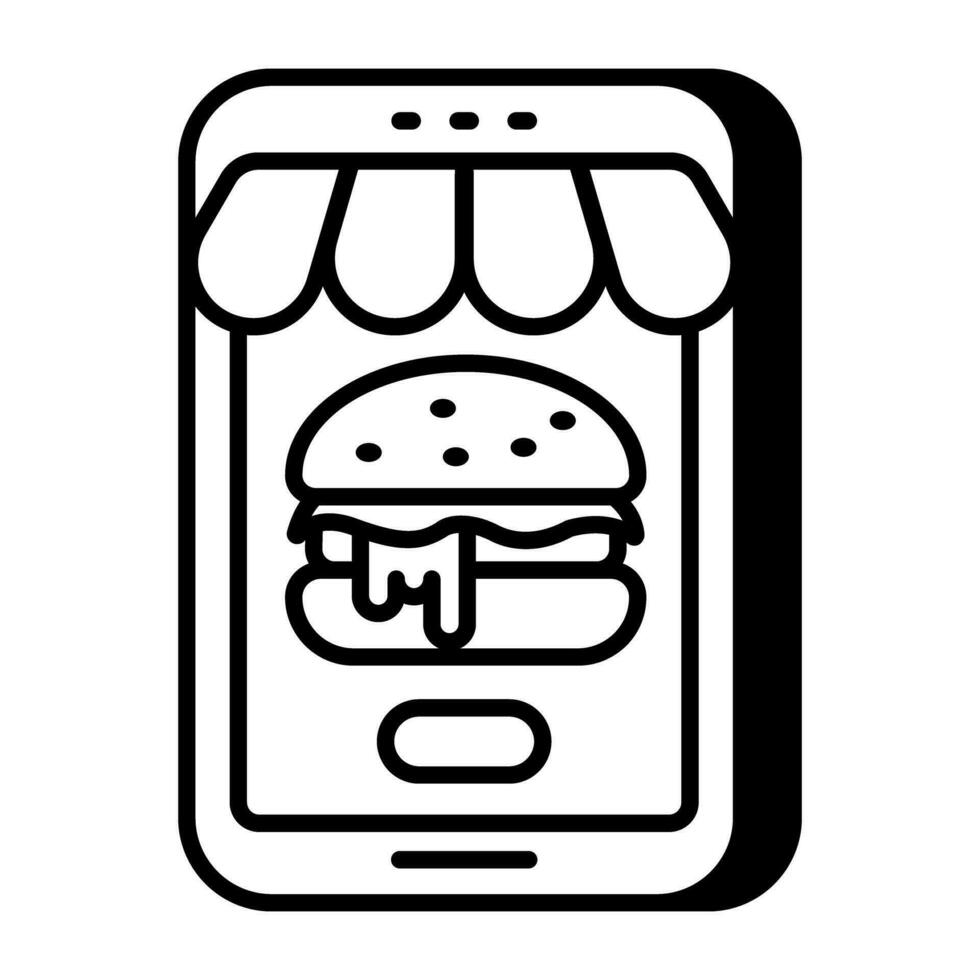 An icon design of mobile food order vector